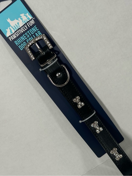 unbranded Other - Rhinestone Bone Bling Luxury Dog Collar - Black